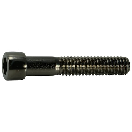 5/16-18 Socket Head Cap Screw, Black Chrome Plated Steel, 1-3/4 In Length, 5 PK